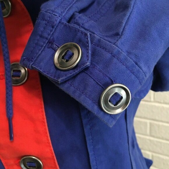 J.CREW Canvas Army Jacket Womens Size XXS 2XS Hooded Cotton Utility Colorful - Picture 8 of 12